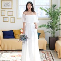 아트박스/숲속드레스 여신2 오프숄더 셀프웨딩드레스 (S-6XL) 스몰웨딩 빅사이즈 스냅촬영 하우스