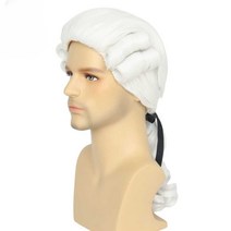 오페라 가발 남자 웨이블 롤 머리 연극 분장 연주 피아니스트, 상세 페이지 참고, 1.오프 화이트