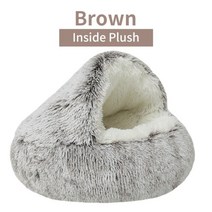 고양이 숨숨집 키튼박스 보온집 텐트 2021 winter long plush 집 166, 65x65cm, 협력사, 갈색 긴 봉제