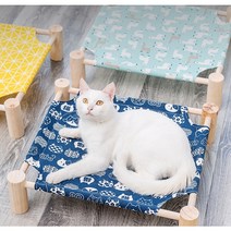 강아지 고양이 캠핑 원목 해먹 침대 리필 해먹패브릭 추가구매가능, 민트알파카