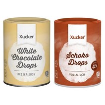 독일직구 Xucker - 두 번째 초콜릿 샘플 세트(2 x 200g) - 흰색과 가득 찬 밀크 초콜릿 방울, 상세참조, 수량