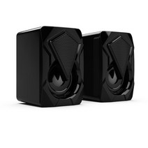 게이밍 스피커 사운드바 컴퓨터 PC 피시방 노트북 유선 2채널 화이트 LED 조명이있는 TV 사운드 바 B 무선 블루투스 스테레오 홈 시어터 시스템 데스크탑 caixa de, 협력사, 블랙 와이어드