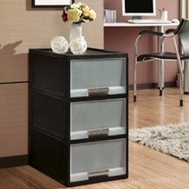 창신리빙 [창신리빙]화인 블랙 스텝 서랍장 36(2호3단)