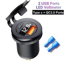 차량용충전잭 차량용 USB 소켓 전압계 디지털 시거잭 BMW e65 x3 f20 액세서리 12V, 03 XSP1PD1QC Orange