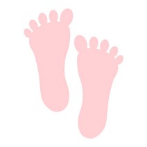 오피스왕국 발자국 발바닥 바닥 foot6 그래픽 스티커, 핑크