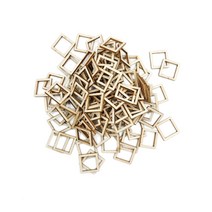 우드버닝 100pcs 10mm 사각형 빈 나무 자연 조각 DIY 공예에 대 한 컷 아웃 얼룩 굽기 컵 받침