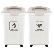 사무실 야외 분리수거 솔보 휴지통 쓰레기통 /30L 2P 브라운2P