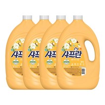 샤프란 시어버터 섬유유연제 코튼 앤 크림 용기형, 3.1L, 4개