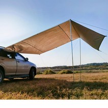 컴팩트 차량 햇빛 그늘막 어닝 타프 풀세트 해수욕장 대세캠핑 가림막 쉘터, 300x150cm, 베이지