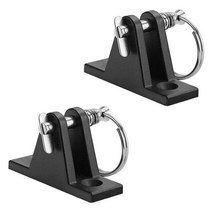 [보트구성품] ISURE-마린 블랙 나일론 데크 힌지 보트 용 퀵 릴리스 핀 링 포함 비미니 탑 피팅 2 개, [01] Black