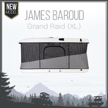 제임스바로드 차량용 루프탑텐트 그랜드레이드 XL 전차종 장착가능 3~4인용 하드쉘 자동개방 솔라팬 검증된 내구성 비교불가, 블랙