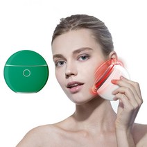 Tramx 페이스 마사지기 갈바닉 마사지기 리프팅 진동 케어 온감 LED 컬러 라이트 케어 USB충전식, 그린