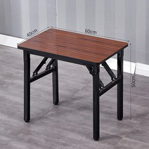 접이식테이블 긴테이블 노점 작은식탁 가정용 심플 직사각형 사각탁자 야외 밥먹기 휴대용 낮은책상, T01-기본 변두리 브라운 40X60높이 50cm