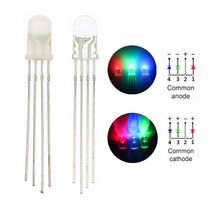 아두이노 키트 코딩 입문 교육 보드 점퍼선 100 개/묶음 4pin 5mm RGB LED 발광 다이오드 표시기 Arduino, 02 Transparent cathode