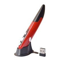 무선 무소음 게이밍 버티컬 마우스 2.4G Wireless USB Optical Presenter Pen Mouse Adjustable 1600DPI 4 Keys 미니 Mice f, 빨간