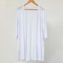 프롬코 자체제작 여성 봄 여름 간절기 루즈핏 7부소매 롱 가디건