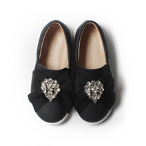 [프롬베베] 클레어 왕 보석 큐빅 여아 리본 슬립온 아동화 (털 없는 버전)