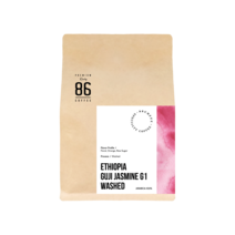 스페셜티 싱글오리진 86커피 에티오피아 구지 자스민 G1 워시드 라이트로스팅 분쇄 홀빈 원두, 100g, 에스프레소머신