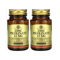 Solgar Zinc Picolinate 100 Tablets 솔가 아연 피콜리네이트 22MG 100정 타블렛 2개, 1개