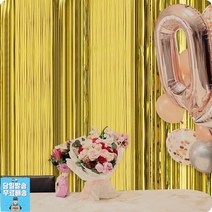 크리스마스파티 벽장식소품 옐로그린 반짝이 파티커튼 여친이벤트 8살생일파티 문구