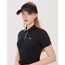 22SS [SWING SUPPORTER]블랙 메쉬 자카드 오픈카라 반팔 티셔츠 HWTS2B411BK