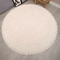 순면 엠보러그 아이보리 원형 러그 카페트.엘키(무료배송)