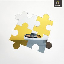 퍼즐 조각 아크릴 거울 | 부착식 셀프 인테리어 육각거울 데코 벽면부착, 1. 금경