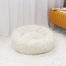 슈퍼 소프트 애완동물 고양이 침대 플러시 침대 도넛 침대 편안한 수면, 40cm, 중국, 하얀