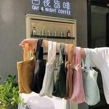 (니양몰) 미니 에코백 캔버스백 런치백 도시락가방 미니가방 손가방 코듀로이 골덴 미니 손가방