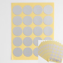 리시안제이 12매 20MM 원형 스티커 실버 리뷰스티커 피스 스티커