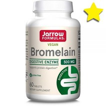 자로우 재로우 Jarrow 브로멜라인 파인애플 효소 bromelain 500mg 파인애플단백질 프로틴 Protein 엔자임 enzyme 단백질 비건 최대 60회 분량, 60카운트 (Pack of 12) 강철체력