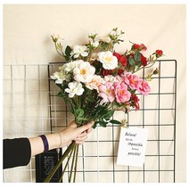 에이필 복숭아꽃 7송이 조화 부쉬 가지 1P 인테리어 장식, 연핑크