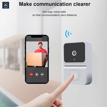 Z30 스마트 무선 초인종 가정용 WiFi 화면 도어벨, 화이트, 1개