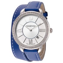 Swarovski 스와로브스키 알리아 데이 더블 투어 여자 명품 패션 손목 시계 가죽 스트랩 시계줄 5095944