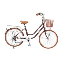 아텍스자전거 아리아24 24인치 클래식 여성용자전거 7단기어, 브라운, 완조립