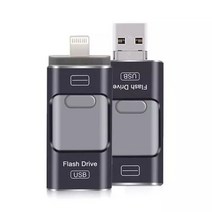 아이폰외장메모리 호환 아이폰 OTG USB 플래시 드라이브 호환 iPhone/iOS/Apple/iPad/Android 및 PC 128GB, 01 Black_04 64GB
