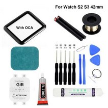 애플워치액정교체 자가수리 스크린 전면 유리 OCA 애플 시계 S7 S2 S3 S4 S5 S6 SE 38mm 42mm 40mm 44mm 41mm 45mm 수리 키트 교체 B7000, For S2 S3 42mm
