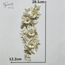 레이스 칼라 바느질 공예 용품 목선 응용 프로그램 DIY 웨딩 드레스 재료 만들기 의류 디자인 아플리케 1 피스, [01] YL1362