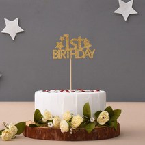 파티해펠트 케이크 토퍼 [1st BIRTHDay], 골드