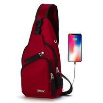 미국발송 Seoky Rop 남성용 슬링 백 방수 어깨 가슴 크로스바디 백 슬링 백팩 USB 충전 포트 포함 블랙. One_Size