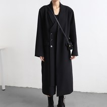 가이아 여성 봄 가을 사계절 트렌치 코트 10대20대30대40대 언발 버튼 롱자켓 베이지 블랙_0008