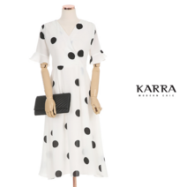 [카라] KARRA (77까지)도트프릴플레어원피스_KB1MOP064G