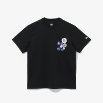 [AK PLAZA] [뉴에라][공용]MLB 핀 버튼 LA 다저스 티셔츠 블랙 (13338662)