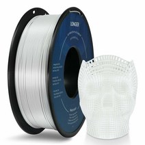 더 긴 PLA 필라멘트 1.75mm 3D 프린터 PLA 필라멘트 치수 정확도 +/- 0.02mm 1kg 판지 스풀(2.2lbs) 대부분의 FDM 프린터에 적합(회색), White