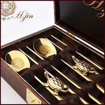 H.jin 장생 진공 골드티타늄 수저세트, A스타일