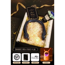 목선풍기 넥풍기 냉동 넥밴드 휴대용 선풍기 소형 무선, 블랙 + 애완용 모기 램프 + 선물 상자