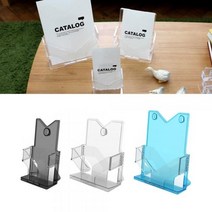 [NM]1단 디자인 카달 로그 브로셔 꽂이 카달로그 아크릴 테이블 스탠드 안내판 쇼케이스, A5-투명