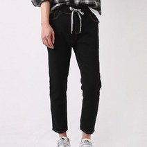 도매찜 남자 밴드 스티치 블랙 데님 바지