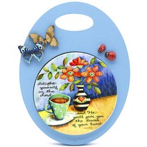 원타일 냄비받침 타원반제품 18.5x14.5cm P-01-141, 나무틀+타일