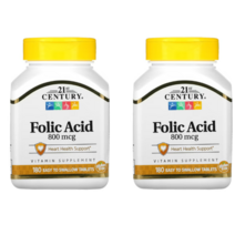 21세기 센츄리 폴릭 애시드 애씨드 엽산 800mcg 탄산칼슘 스왈로우 Folic Acid 180정 2병, 2개